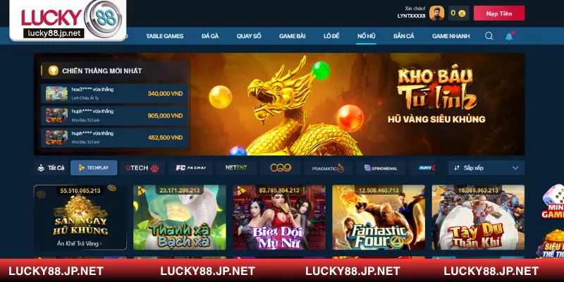 Nổ Hũ LUCKY88 cung cấp đầy đủ các siêu phẩm có chủ đề đa dạng